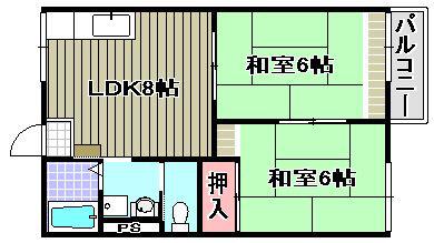 新上野ハイツ(2LDK/1階)の間取り写真