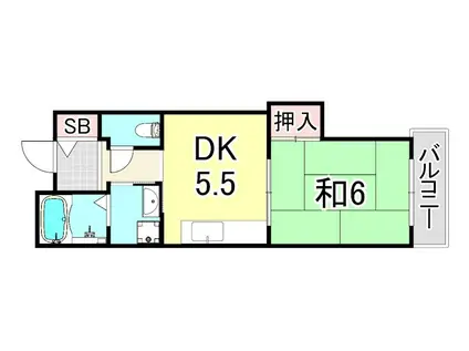 UR浜甲子園さくら街 13号棟(1DK/10階)の間取り写真