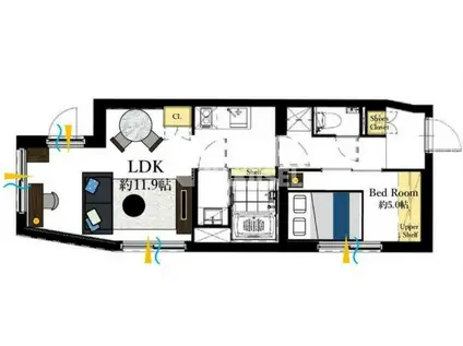 SPRUCE YAKUMO(1LDK/2階)の間取り写真