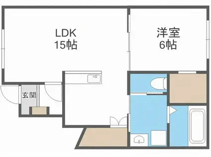 アテーナ大麻B(1LDK/1階)の間取り写真