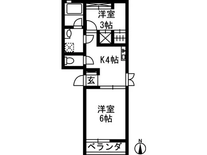 TS TOWN(1LDK/1階)の間取り写真