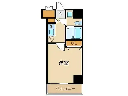 フェニックス伊勢佐木町弐番館(1K/9階)の間取り写真