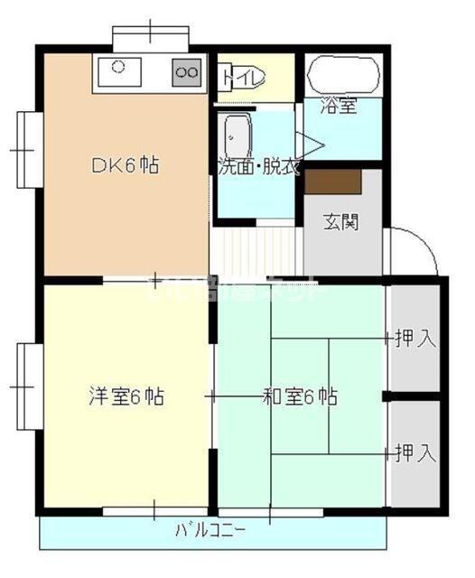 レ・アール小池(2DK/2階)の間取り写真