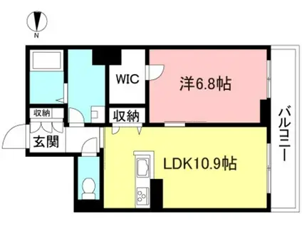 ヴェルジェ ワイエス(1LDK/1階)の間取り写真