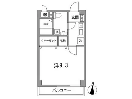 ロレットの小路(1K/4階)の間取り写真