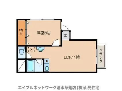 ルートビル(1LDK/3階)の間取り写真