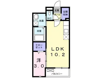 ソレイユ(1LDK/3階)の間取り写真