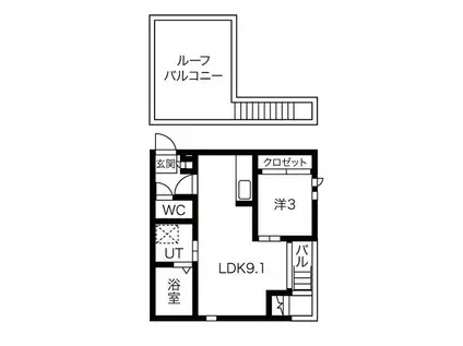 GRANDTIC CHRONOS(1LDK/1階)の間取り写真