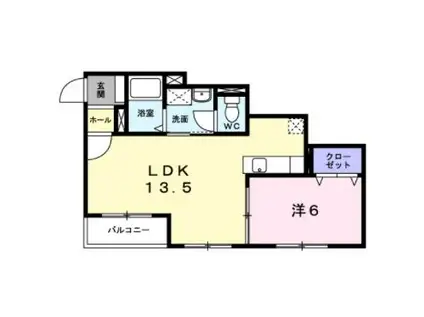 トータス宮前(1LDK/3階)の間取り写真