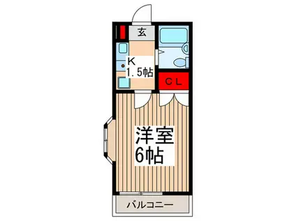 パッション西川口(1K/2階)の間取り写真