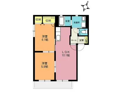 SHMライフステージ B(2LDK/2階)の間取り写真