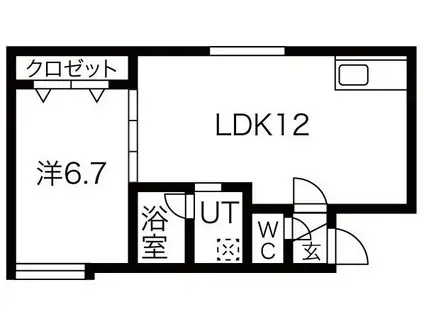 グレイス南(1LDK/1階)の間取り写真