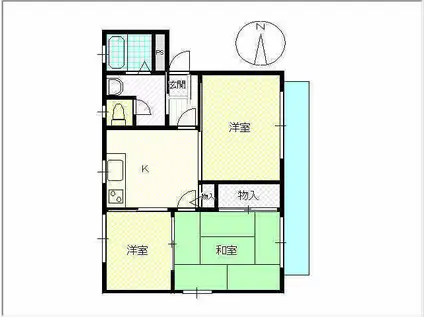 メゾン・ヴィルヌーブ(3K/1階)の間取り写真