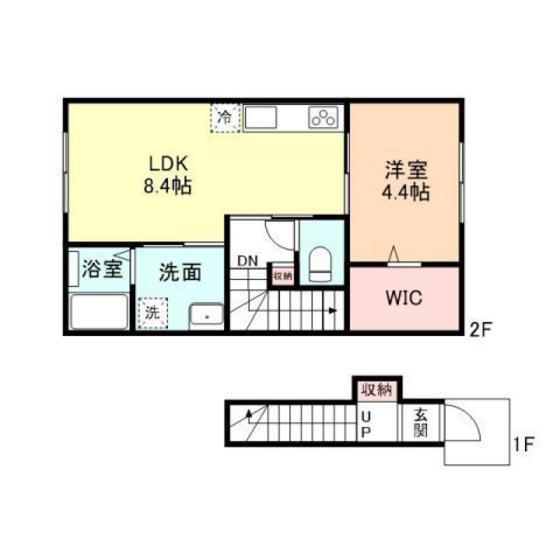 ENCIEL(1LDK/2階)の間取り写真