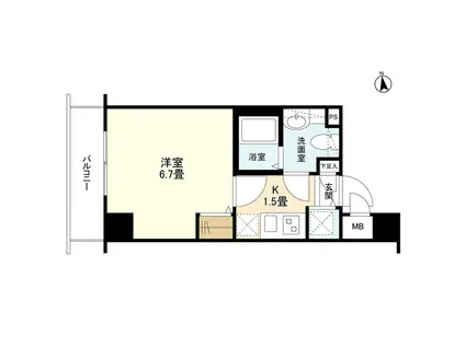 グランド・ガーラ三田(1K/6階)の間取り写真