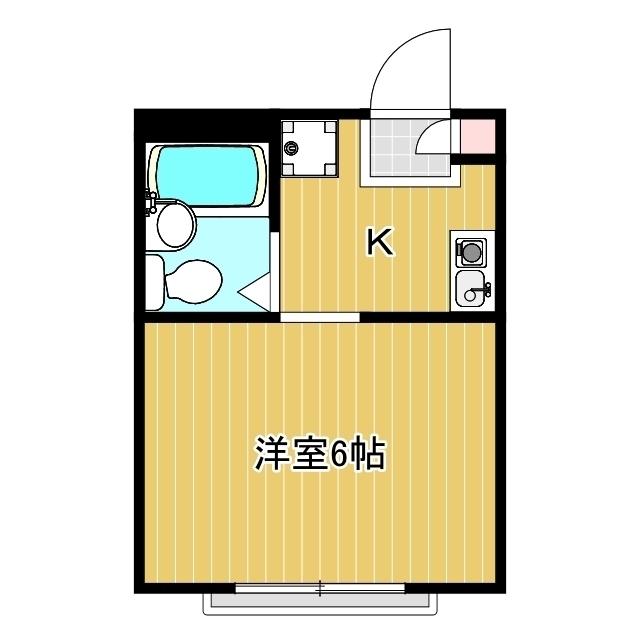 プレステージ下倉田II(1K/2階)の間取り写真