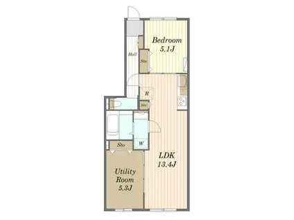 APARTMENT KYODO SETAGAYA(2LDK/1階)の間取り写真