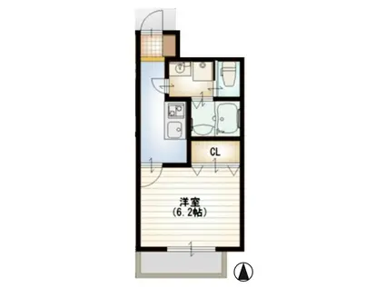 シティハイム武蔵野(1K/3階)の間取り写真