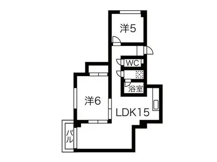 サンハイツイケダ(2LDK/1階)の間取り写真