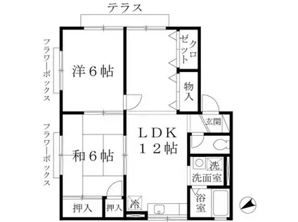 グリーンセゾン(2LDK/1階)の間取り写真