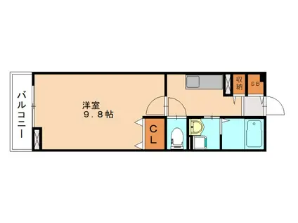 エヴァーグリーンP(1K/1階)の間取り写真