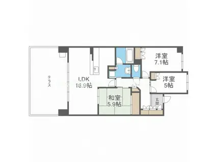 ジオ千里中央ビューコートC棟(3LDK/8階)の間取り写真