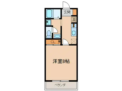 サン・FRIENDS西島(1K/1階)の間取り写真