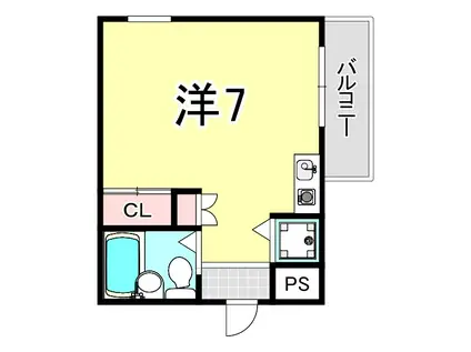 ロイヤルメゾン塚口VIII(ワンルーム/4階)の間取り写真