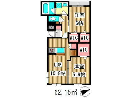 HACK BERRY(2LDK/1階)の間取り写真