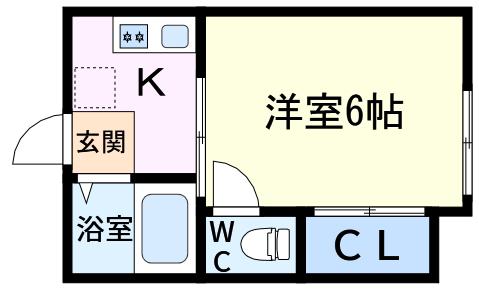 第12アサヒハイツ(1K/1階)の間取り写真