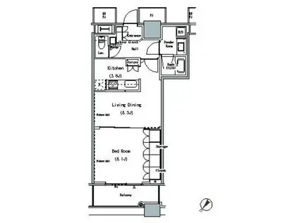 THE TOKYO TOWERS MID TOWER ザ・東京タワーズ(1LDK/16階)の間取り写真