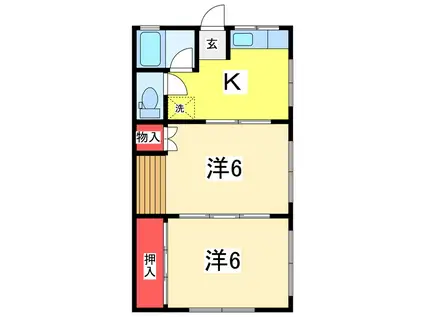 メゾン水道町(2K/1階)の間取り写真