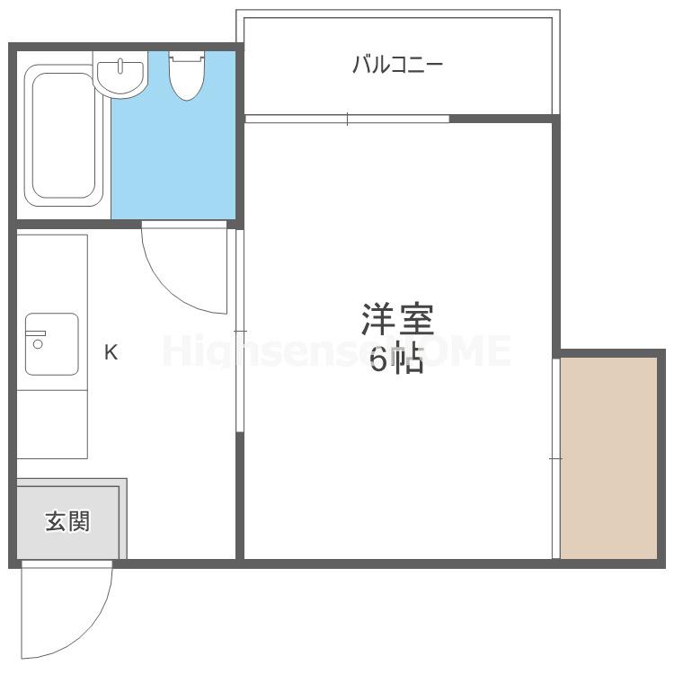 第二友マンション(1K/2階)の間取り写真