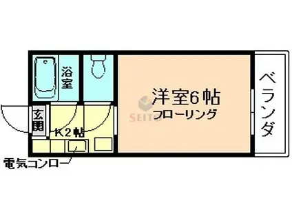 郡ハイツ(1K/1階)の間取り写真