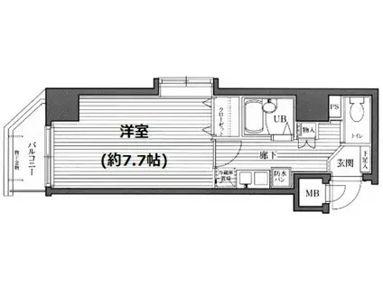 ガラ・ステージ国分寺(1K/4階)の間取り写真
