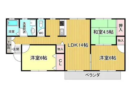 T・メゾンクレールII(3LDK/2階)の間取り写真