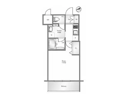 ハーモニーレジデンス菊川ステーションフロント(1K/7階)の間取り写真