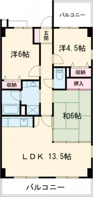コートヒルズ(3LDK/6階)の間取り写真