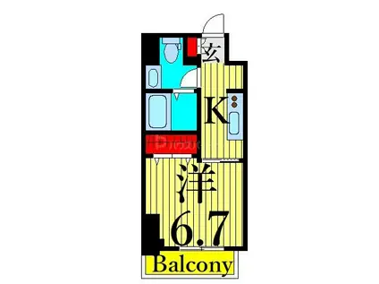 ブランシュワ(1K/1階)の間取り写真