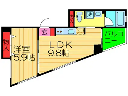 ピコットVII(1LDK/4階)の間取り写真