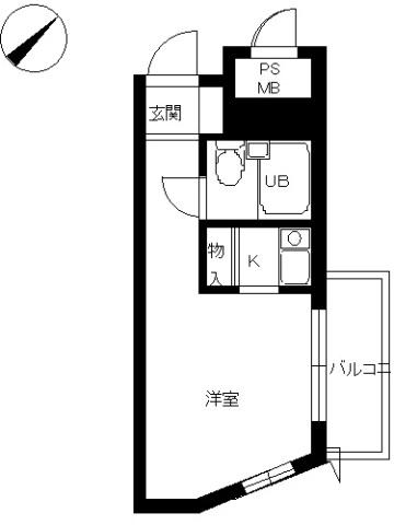 スカイコート横浜日ノ出町(ワンルーム/5階)の間取り写真