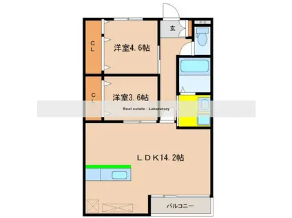 ALTE MEISTER REO(2LDK/1階)の間取り写真