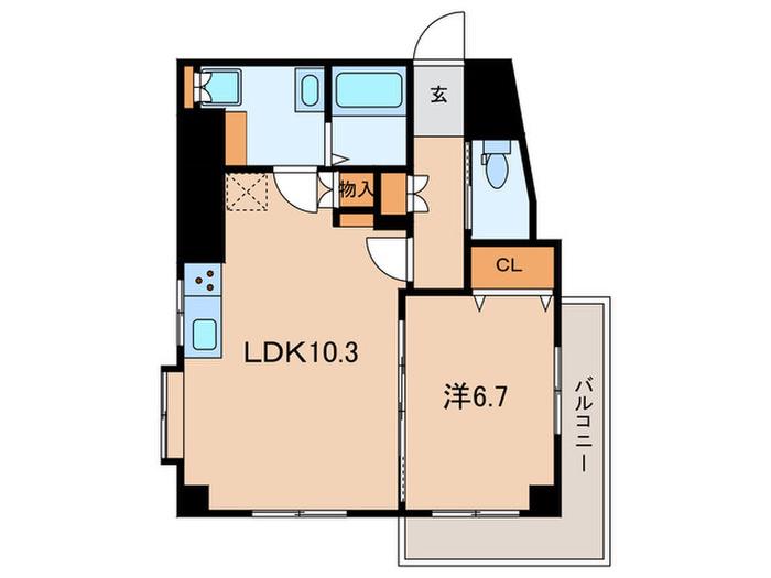 妙義坂マンシヨン(1LDK/12階)の間取り写真