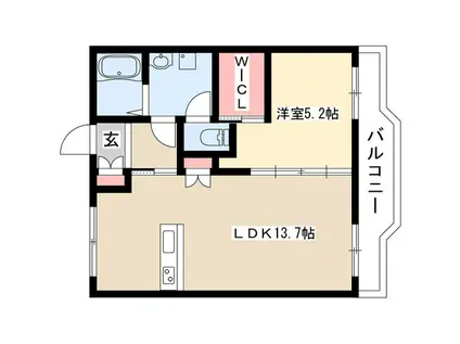 J・S香久山(1LDK/3階)の間取り写真