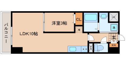 LUANA・AIR・RESIDENCE錦町(1LDK/3階)の間取り写真