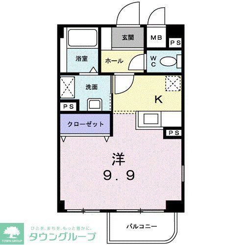 ラフィネ志久(ワンルーム/3階)の間取り写真