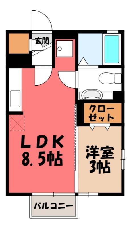 アベニュー吹上(1LDK/2階)の間取り写真
