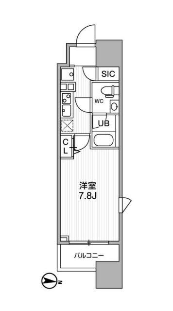 ALTERNA亀戸(1K/2階)の間取り写真