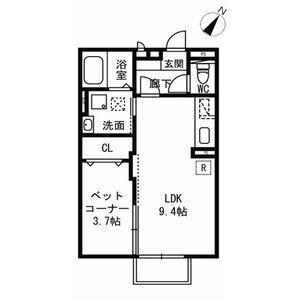 エトワールC(1LDK/1階)の間取り写真