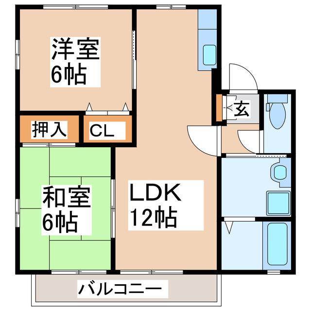 サンヴィレッジ(2LDK/2階)の間取り写真